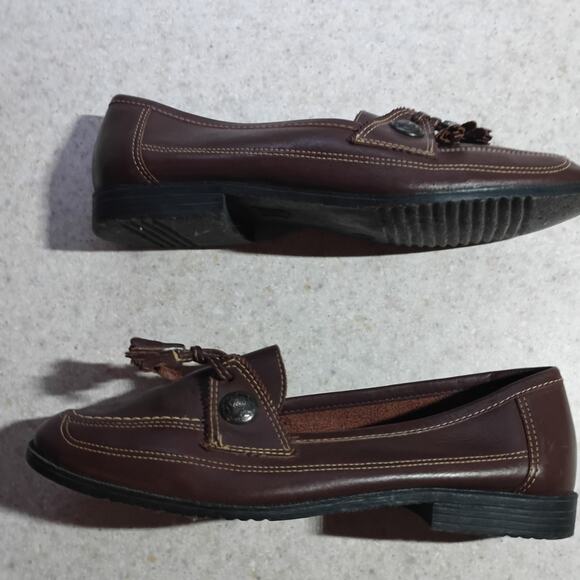Vintage Drexlite Leather Tassel Loafers Brown Classic Old Money Prep Women 6.5 - Picture 7 of 11